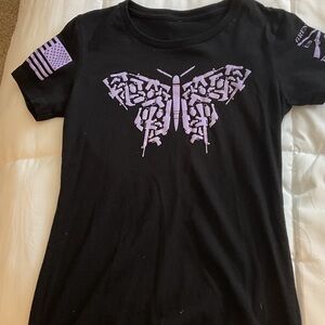 Grunt style Black and Purple Butterfly shirt